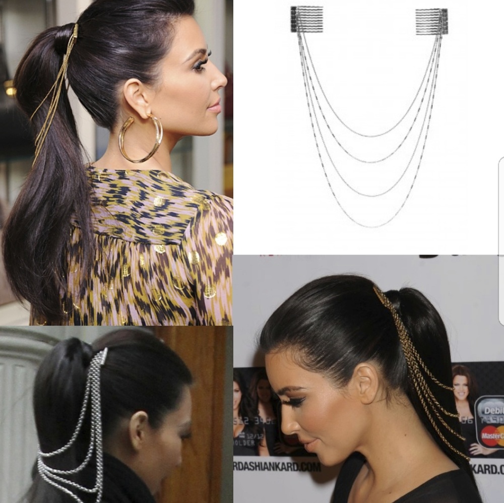 Gold hair chain. Great for ponytails or high buns.